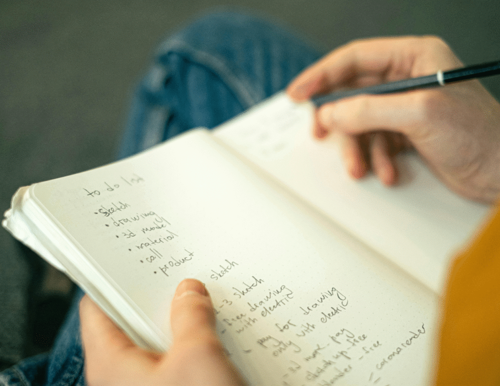 Create a list of things to do the following day