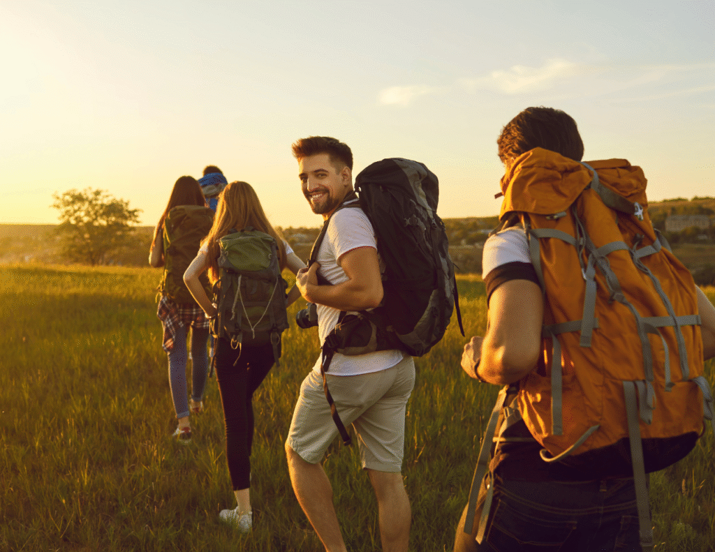 How should I prepare my backpack for a flight?