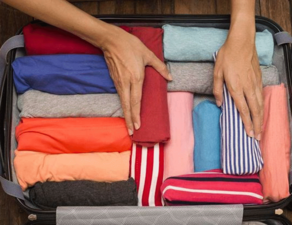 Do not fold your clothes; roll instead